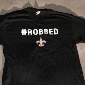 Saints #Robbed shirt adult XL